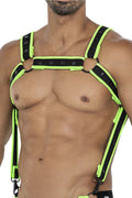 schwarz/grüner Brust-Harness 05 - OS-0