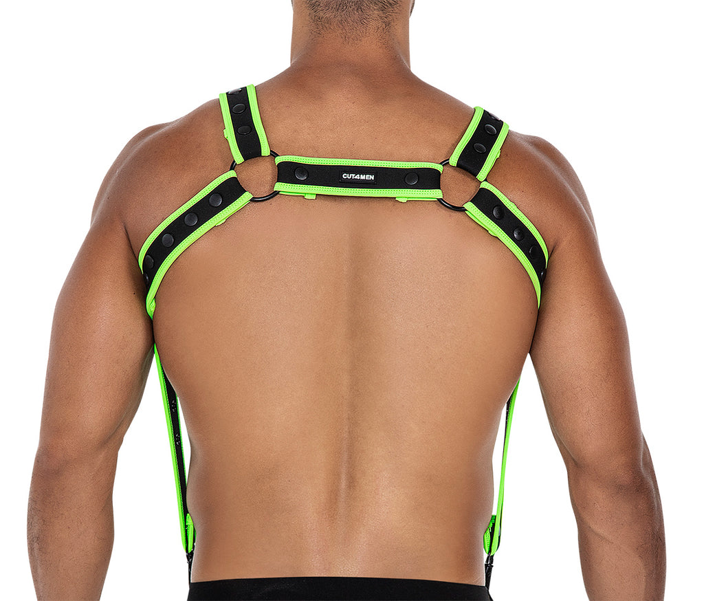 schwarz/grüner Brust-Harness 05 - OS-2