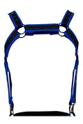 schwarz/neoblauer Brust-Harness 05 - OS-0